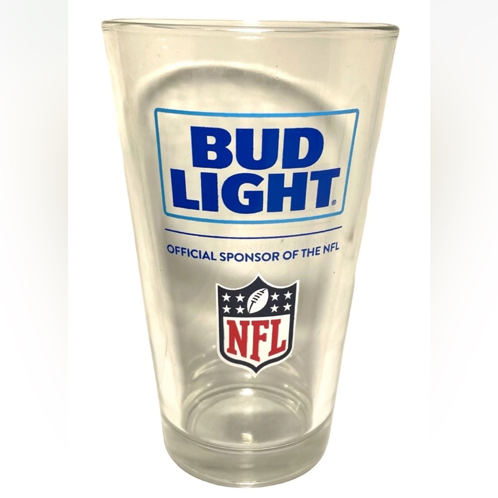 Bud Light 12oz Beer Pint Glasses Official NFL Beer Sponsor